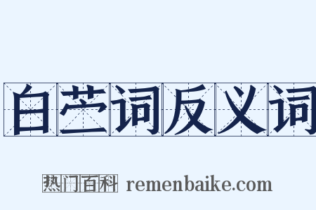 白苎词反义词是什么意思的图片